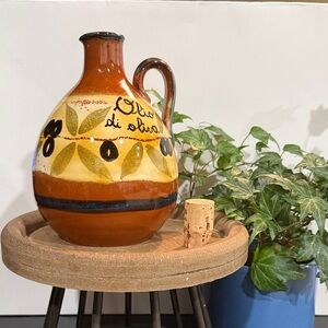 Modigliani via Condotti Roma Handmade Hand Painted Olive Oil Terracotta Cruet